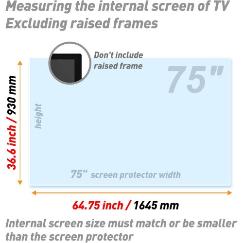 75 Inch Anti Glare TV Screen Film with Blue Light Filter,75 In TV Anti Glare Screen Protector TV Glare Stopper Matte Film (75 1645)
