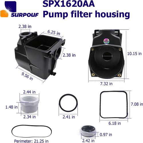 SPX1620AA Pump Strainer Housing Replacement for Hayward Super Pump, Pool Pump Strainer Cover For SP1600X5 SP1605X7 SP1607X10 SP1610X15 SP2600X7 SP2605X7 SP2607X10 SP2610X15 SP2615X20 SP2620X25