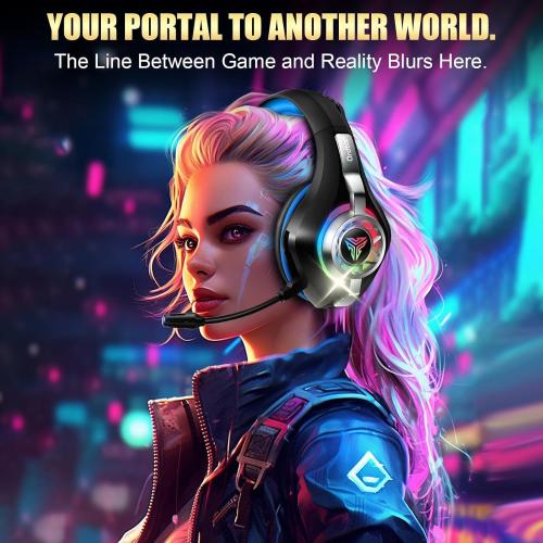 2.4GHz Wireless Gaming Headsets for PS5/PS4/Switch, New RGB Bluetooth 5.4 Noise Cancelling Gaming Headphones with 7.1 Surround Sound, 40mm Drivers, 276g Ultraligero, Memory Foam, 40Hrs Audífonos Gamer