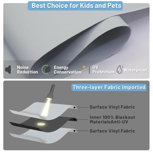 GREY Motorized Blinds with Remote Control, 100% Blackout Cordless Wireless Electric Window Roller Shade Matter Motor Over Thread Compatible with Alexa/Google Home/Homekit (Light Gray)