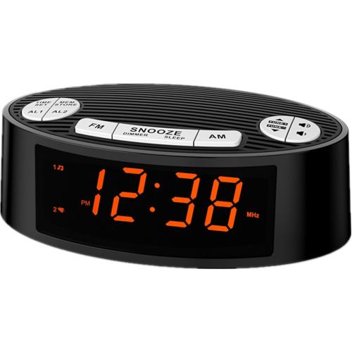iTOMA AM/FM Alarm Clock Radio with Dual Alarm, Sleep Timer & Snooze Functions, Orange LED Display, 4-Level Dimming Option CKS3301U