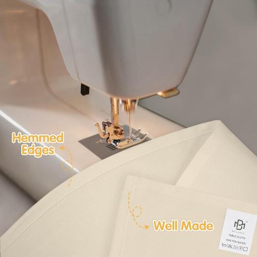 BRILLMAX 8 Pack Beige Tablecloths 60 x 102 Inch for 6ft Rectangle Tables - 150 GSM Polyester Fabric, 15 Standard Drop, Water, Stain & Wrinkle Resistant Cloth Cover for Wedding Banquet Dining Buffet