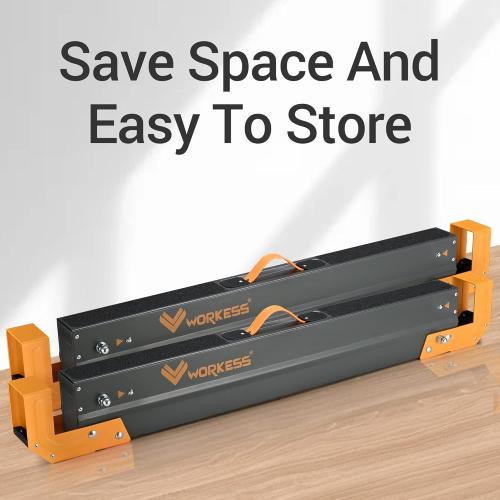 Saw Horses 2 Pack Folding, 2600 Lbs Load Capacity & 24-32 Inch Adjustable Height Heavy Duty Sawhorse Table with 2x4 Support Arms, Portable Folding Legs and Easy Grip Handle for Woodworking