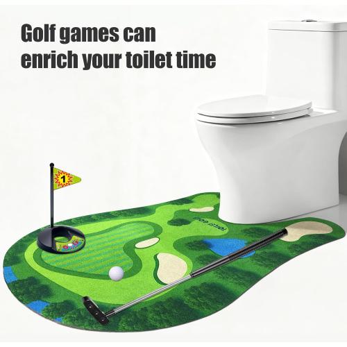 Toilet Golf Game, Mini Golf That Can Be Played in The Bathroom - Wonderful Toilet Time, Gag Gifts,Funny White Elephant Gift, Prank Gift for Dad Husband, Boyfriend, Men