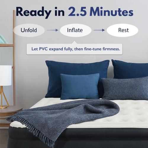 King Koil Luxury California King Size Air Mattress with Built-in High-Speed Pump Best for Home, Camping & Guests, 20 Double High Airbed Adjustable Blow Up Mattress, Waterproof, 1-Year Warranty