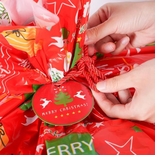 2 Pack Jumbo Christmas Gift Bag with Tag & Tie, 56 X 36 Oversized Christmas Plastic Wrapping Bags, Giant gift Bags for Huge Present Decoration, Holiday Bags for Large Gifts, Toys, Goodie Supplies
