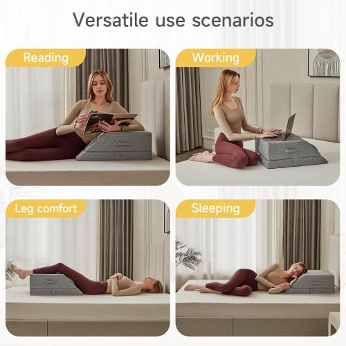 Leg Elevation Wedge Pillow for Sleeping, Adjustable Both Leg Pillow, Sciatica Back Knee Hip Ankles Pain Relief, Leg Pillows for Blood Circulation, for Sleeping, Injury, Rest,Reading,Surgery