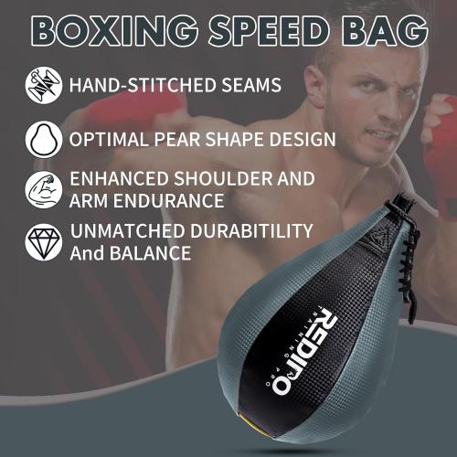 Boxing Speed Bag - PU Leather Speed Punching Ball for Boxing, MMA Training Speed Ball Reflex Ball Boxing Equipment, Punching Bag Workout Kicking Training Home Gym Exercise Speed Ball
