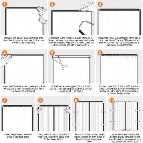 ‼️has mild scratches and may be stains or missing pieces ‼️Sliding Garage Door Screen 16x7FT for 2 Car Garage Doors, 2026 New Upgraded Magnetic with Track Closure, Heavy Duty Mesh and Weighted Bottom, Retractable (Black, 16 * 7FT)