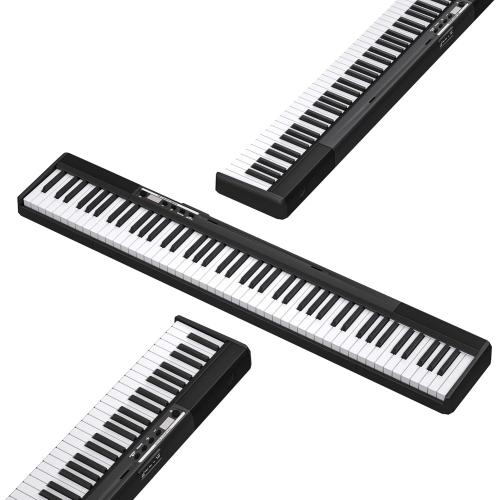 Longeye Piano Keyboard 88 Keys Compact Digital Piano for Beginners with Full Size Semi Weighted Keys, Sustain Pedal, Headphones, Carrying Case (88 Key With Stand, Black)