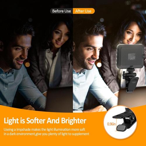 XINBAOHONG Rechargeable Selfie Light, Clip Fill Light for Phone Laptop Tablet Portable Light for Video Conference Live Streaming Zoom Call Makeup Picture (Black)