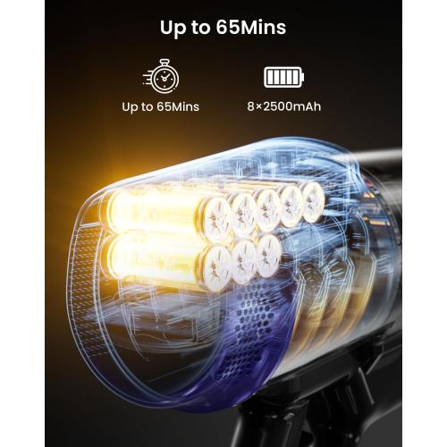 Cordless Vacuum Cleaner,55KPa 650W 65Mins Vacuum Cleaners for Home,Stick Vacuum with LED Display &Anti-tangle Brush and Self-Standing Design,Vacuum Cleaner for Hardwood Floors,Carpet,Pet Hair,Car