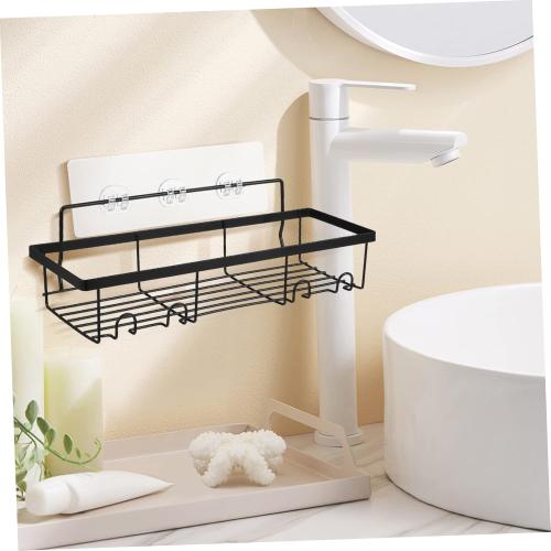 LIFKOME 3pcs Wall Mount Shower Organizer Shelf with Hooks Punch Bathroom Storage Rack for Toiletries Heavy-Duty Construction Easy Installation Suitable for Shower Room and Kitchen