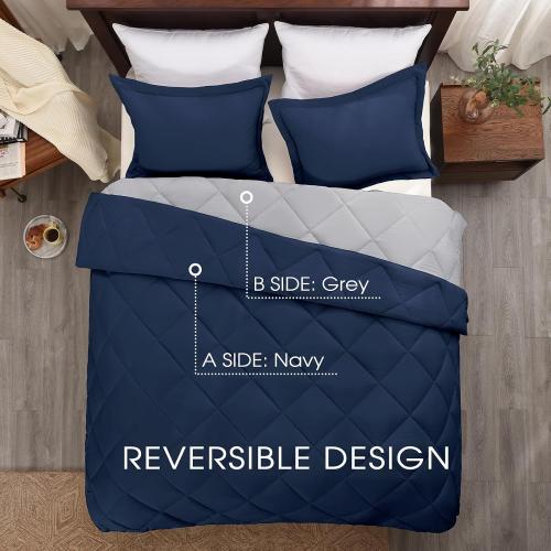 Basic Beyond Queen Comforter  - Navy Blue