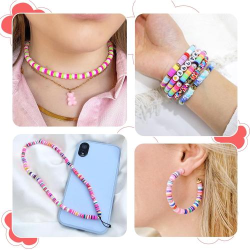Redtwo 30000 Pcs Clay Beads Bracelet Making Kit, 9 Boxes 192 Colors Friendship Bracelet Kit Flat Polymer Heishi Beads for Jewelry Making, Crafts Gift for Girls Ages 6-12