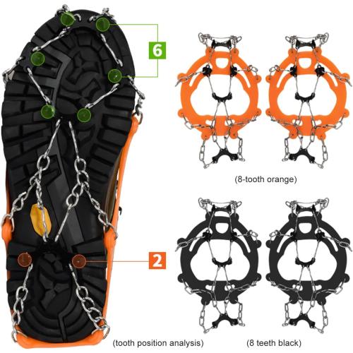 2packs Snow Tractions Cleats Elastics Snow Cleats Light Weight Ice Cleats for Ice and Grass