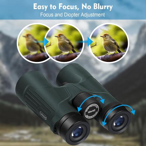 10x42 HD Binoculars for Adults High Powered with Phone Holder, BAK4 Prism Waterproof Travel Binoculars for Bird Watching Hiking Camping Wildlife Viewing Outdoor Concerts Sports