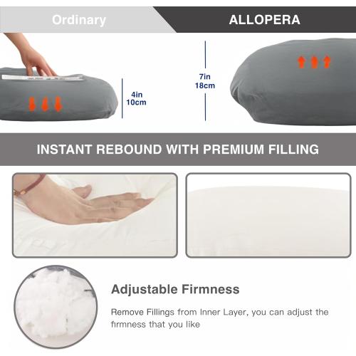 ALLOPERA Pregnancy Pillow, Full Body Maternity Pillow 57 inch, with Removable Washable Cover - Sleep Support for Legs, Back, Neck, Shoulder, HIPS, Belly for Pregnent Women (Cooling Cover)