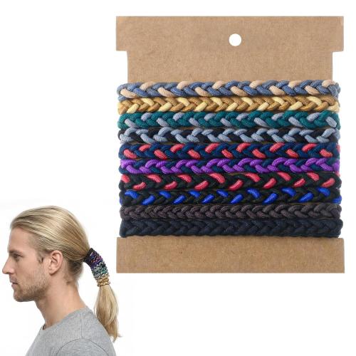 Mens Hair Ties, 15 Pcs Braided Bracelet Hair Ties for Men, Long Hairs Mens Hairties Ponytail Holder Scrunchies for Men Valentine's Day Gifts, No Crease No Damage