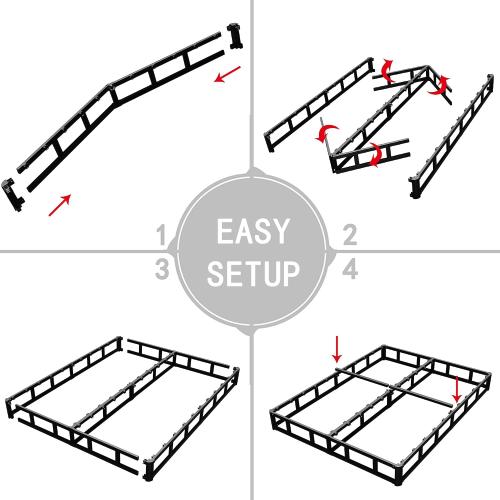 3 Inch Queen Size Box Spring, Low Profile Box Spring for Queen Bed,Heavy Duty Mattress Foundation, Metal Bed Base,Easy Assembly/Noise Free
