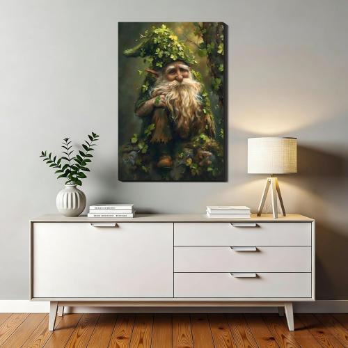 St Patricks Day Canvas Print Wall Art 8x12, St patrick’s Pictures for Living Room Wall Decor, Framed Rustic Clover Poster for Bedroom Office, Green Canvas Artwork for Home Decoration