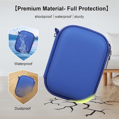 Elonbo Carrying Case for Canon PowerShot ELPH 360 HS A/ 360 HS/ 360/ IXY 650 Digital Camera, Canon PowerShot ELPH 330/190/160/115/130/110 Camera Hard Travel Bag, Mesh Pocket fits Battery Cable, Blue