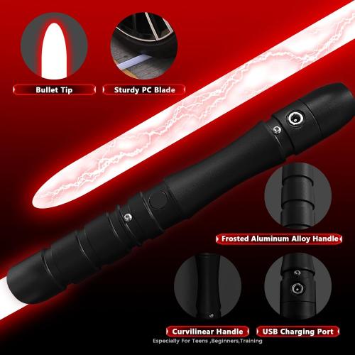 Lightsaber, Metal Duel Light Sabers,4 Sound Fonts,USB Rechargeable Light Swords with Loud Sound, Swing, Blaster,Adults Kids Cosplay Props Birthday Xmas Gift (38.2inch-Red)