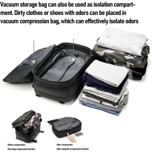 Vacuum Backpack Travel,  Expandable Vacuum Seal Compression Air Back Backpack with Type C Interface and Password Lock, No Need Pump, for Men Women Travel