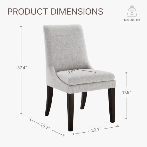 Upholstered Dining Chairs Modern Sidechair Performance Fabric High Back Armlesschair for Diningroom Kitchen,Linen,Set of 2
