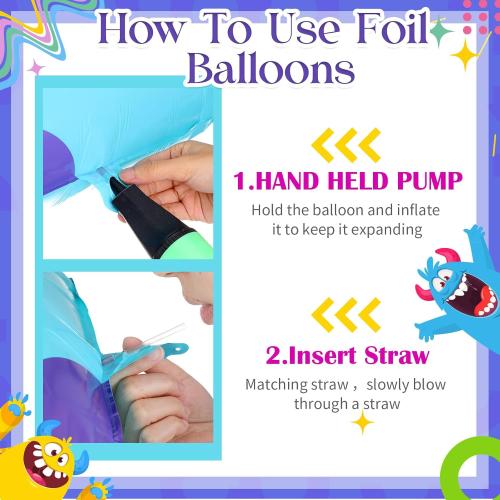 Monster Number 2 Balloons 40 Inch Monster Theme Birthday Party Decorations Large Foil Balloons for Girls Boys Birthday Baby Shower Party Backdrop Celebration Supplies