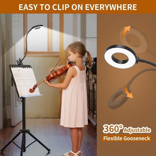 iZELL Desk Lamp, [3 Color Modes & 10 Brightness] LED Reading Light with Clamp, Flexible Gooseneck Book Light for Kids Reading Book in Bed at Night Clip on Table, Headboard, Dorm - 15.8‘’ Black