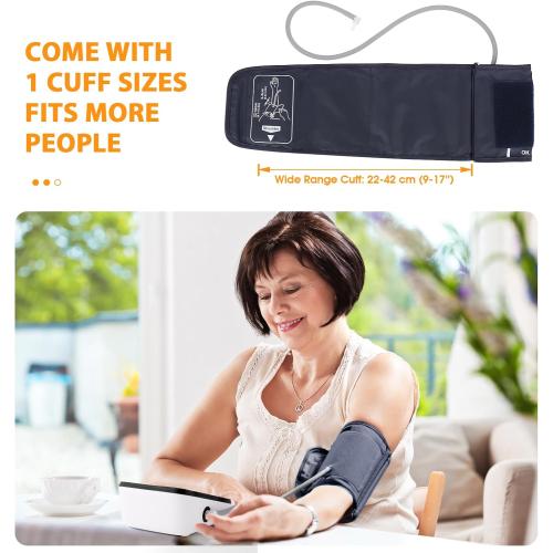 Blood Pressure Machine, Automatic Upper Arm Blood Pressure Monitor with 2x199 Readout, 4.5 Inch Backlit Large Screen Adjustable Large Cuff 9 to 17 Inches - Arrhythmia and Home Hypertension Detector