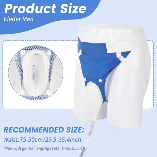 Urine Collection Bag, Reusable Condom Catheters with 2 Urine Catheter Bag, Portable & Comfortable Wearable Urinary Drainage (Elderly Men)