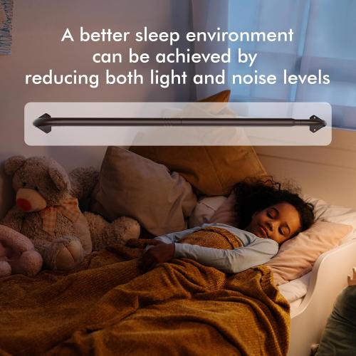 Brown Curtain Rods for Windows 28 to 48 inch, 5/8 inch Adjustable Wrap Around Blackout Curtain Rods for Bedroom & Outdoor