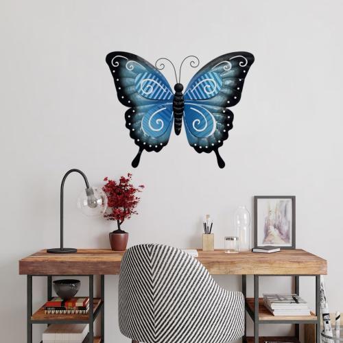 ABELOTS Metal Butterfly Wall Decor - 21 Oversized Outdoor Fence and Indoor Art Decor,Hanging Decoration for Garden Yard Living Room Bedroom Patio Balcony(3 Pack)
