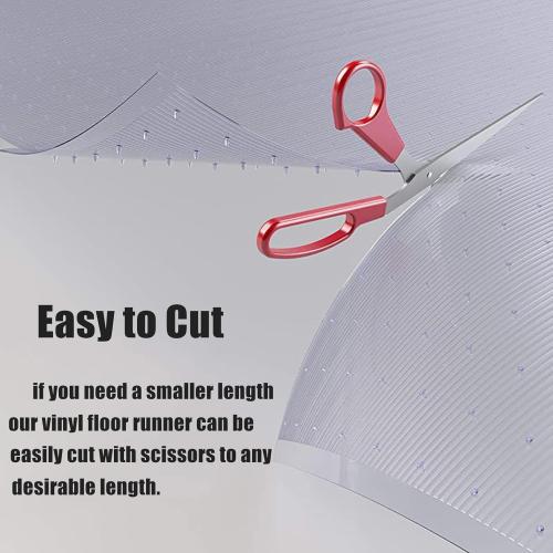 Plastic Carpet Runner 27in x 6ft Clear Floor Runner for Carpet Protection with Spikes Non-Slip & Stain-Resistant Rug Protector for Carpeted Hallway or Entrance or Other Foot Traffic Areas