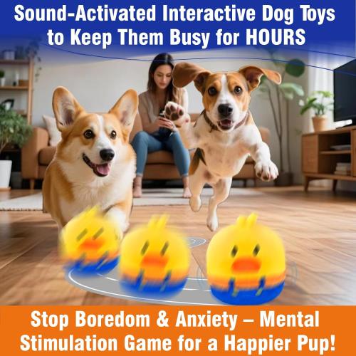 Interactive Dog Toys, Rechargeable Vibrating, Jumping,Talking & self-Moving Dog Toys, Puppy Toys to Keep Them Busy, Anxiety Relief & Boredom Buster for Small & Medium Dogs