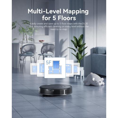 Robot Vacuum and Mop Combo, LiDAR Navigation, Ultra Slim Design, 9000Pa Suction Robotic Vacuum Cleaner – 200 Min Runtime, Auto Recharge, Customizable Cleaning for Pet Hair, Hard Floors