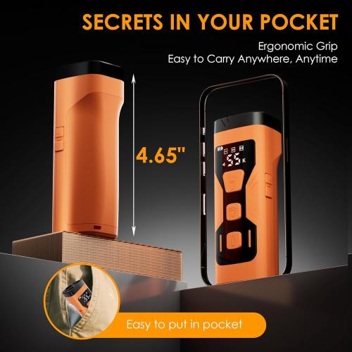 Dog Bark Deterrent Devices, 3X Ultrasonic 65FT Anti Barking Device, 4 Gear Frequencies Safer Alternatives to Dog Training Bark Collars, Portable Design with Display for All Dogs (Orange)