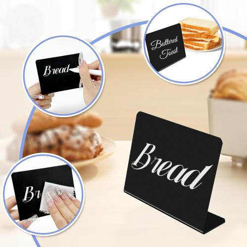 15 Pcs 4x3 Mini Chalkboard Signs-Small Food Labels, Reserved Table Signs for Buffet, Birthdays, Bakery, Weddings Table Numbers, Place Cards, Name Tag- Include 1 Liquid Chalk Markers and 1 Rag