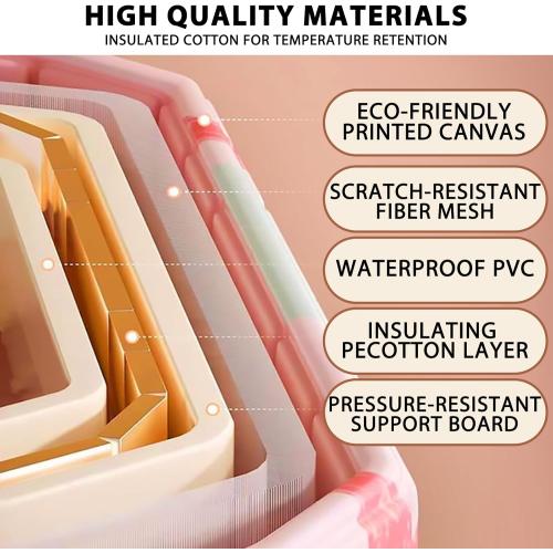 Portable Foldable Bathtub for Adults, Collapsible Portable Tub for Bathroom & Shower Stall, Space-Saving SPA Bathtub for Small Spaces, Quick & Effortless Folding Design (Pink)