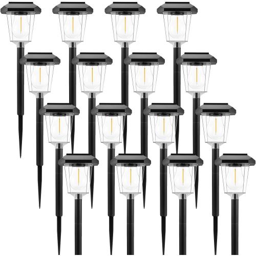 16Pack Solar Pathway Lights Outdoor, Warm White LED Waterproof Solar Lights