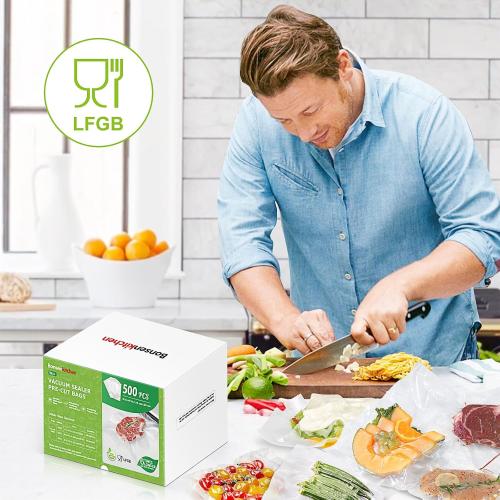 Bonsenkitchen Precut Vacuum Sealer Bags, 500 Pint 6 x 9 Food Sealer Bags | Commercial Grade, Heavy Duty, Customized Size Vacuum Bags for Vac Storage, Meal Prep or Sous Vide Cooking