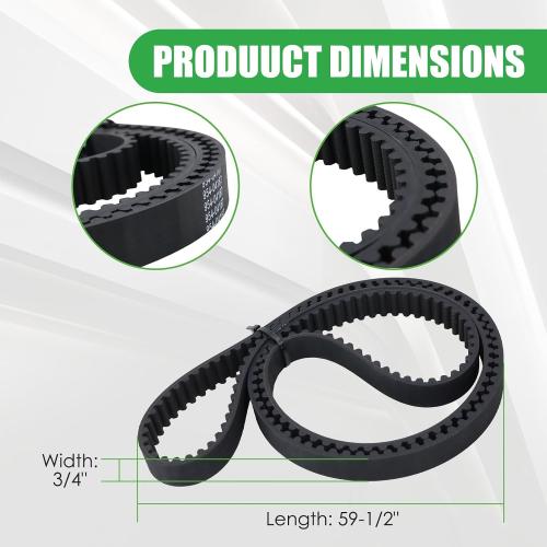 954-04167 Mower Deck Timing Belt Fit for MTD Cub Cadet i1042 LTX1040 LTX1042 17AL9TKR099 with 42 Timed Decks Replace# 754-04167 (3/4 X 59-1/2)