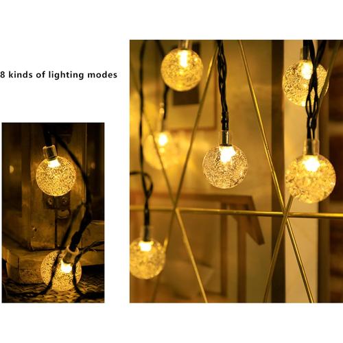 TREETDOBV 9.5m LED Outdoor String Lights, with 50 Shatterproof Bulbs, 8 Lighting Modes String Lamp,Waterproof Connectable Hanging Christmas Lights Garden Wedding Backyard Porch Balcony Party