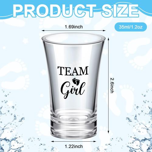 36 Pcs Gender Reveal Shot Glasses - Team Boy or Girl Baby Shower Decoration Centerpieces - Party Favors for Guests and Supplies