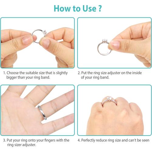 Invisible Ring Size Adjuster for Loose Rings Ring Adjuster Sizer Fit Any Rings Ring Guard Spacer (Clip-ON, 8 PCS)