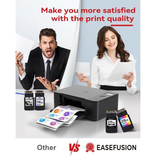 275XL 276XL Replacement for Canon Ink 275 and 276 PG-275 CL-276 Black Color Ink Cartridges Combo Pack Compatible with PIXMA TS3522 TR4720 TR4700 TS3722 TS3500 TR4722 TS3720 TS3520 Printers