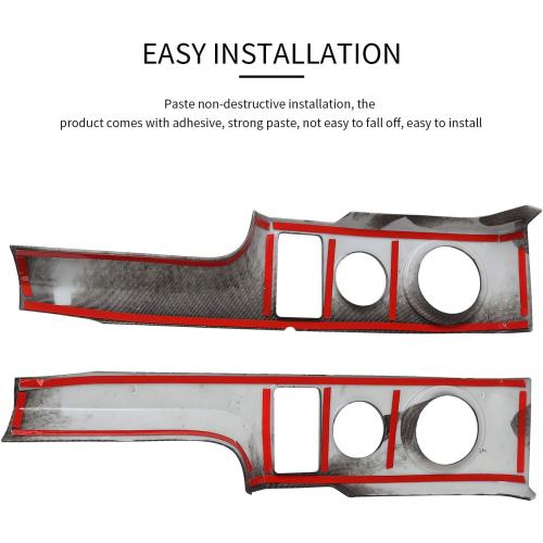 Voodonala Central Console Panel Frame Outlet Vent Trim for Ford F150 Raptor 2009-2014(Carbon Fiber Black) 2Pcs