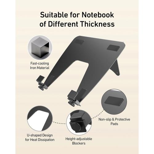 Laptop Tray for Monitor Arm - VESA Mount 100x100mm, Laptops up to 17.3in & 28.6lbs - Notebook Tray Office Desk Accessories - Black***